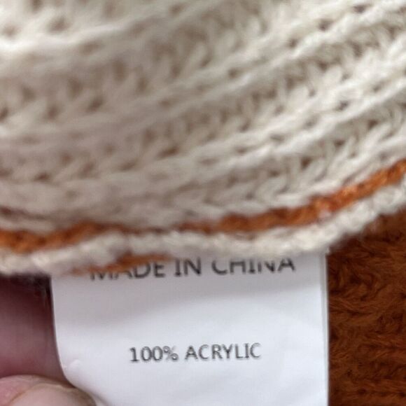 Simplee Women’s Pullover Sweater L Turtleneck Acrylic Knit Color Block Slouchy - Picture 10 of 12